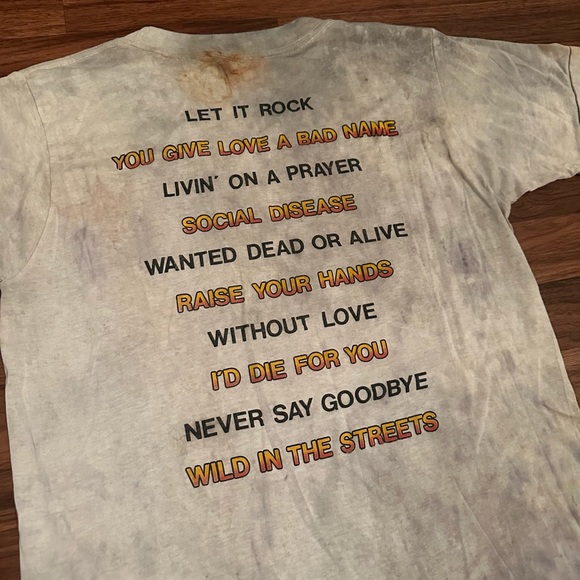 VTG 80’s Bon Jovi “Let It Rock” Single Stitch Shirt, Size: X/Large - Picture 6 of 8